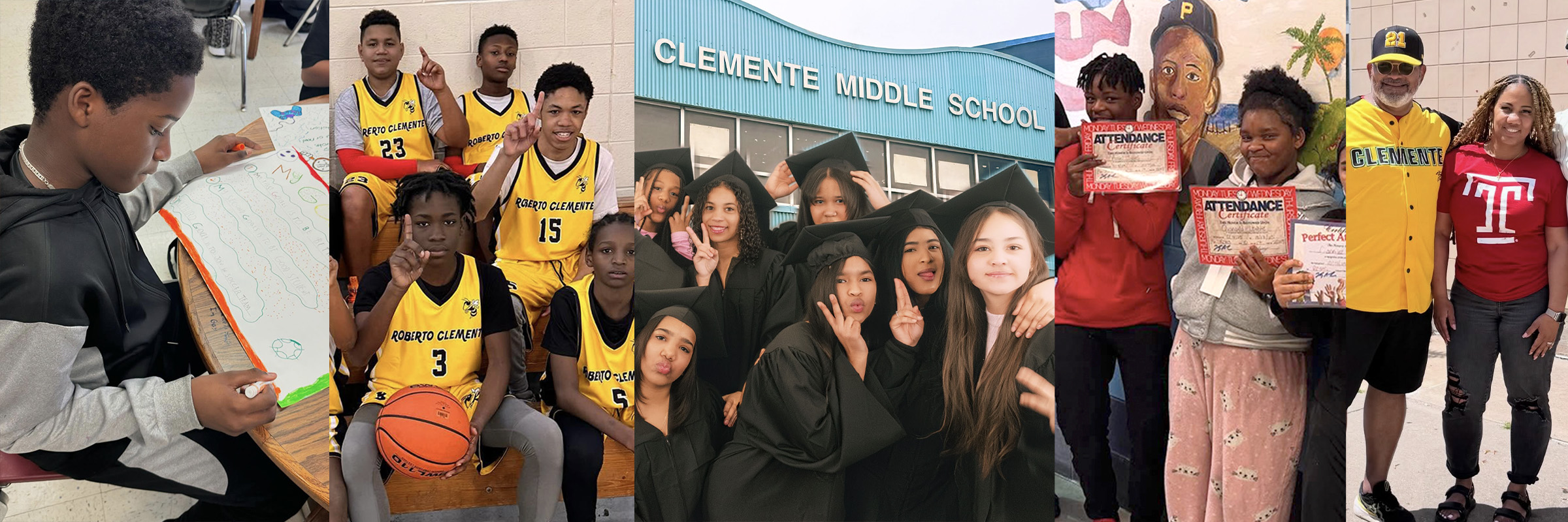 Students at Roberto Clemente Middle School